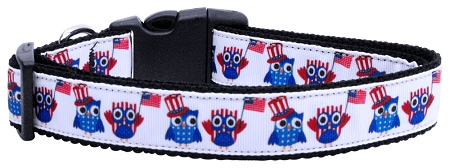 American Owls Nylon Dog Collar XS